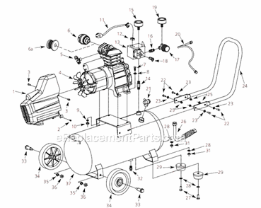 Page A Diagram and Parts List for HX4008 2005 Campbell Hausfeld Compressor